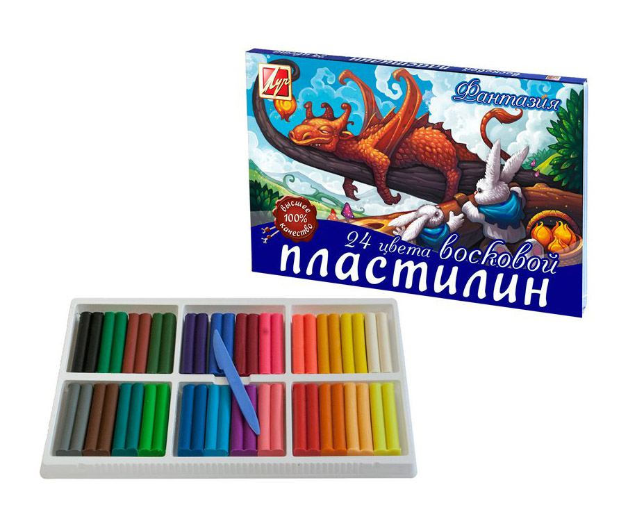 Пластилин восковой 24цв